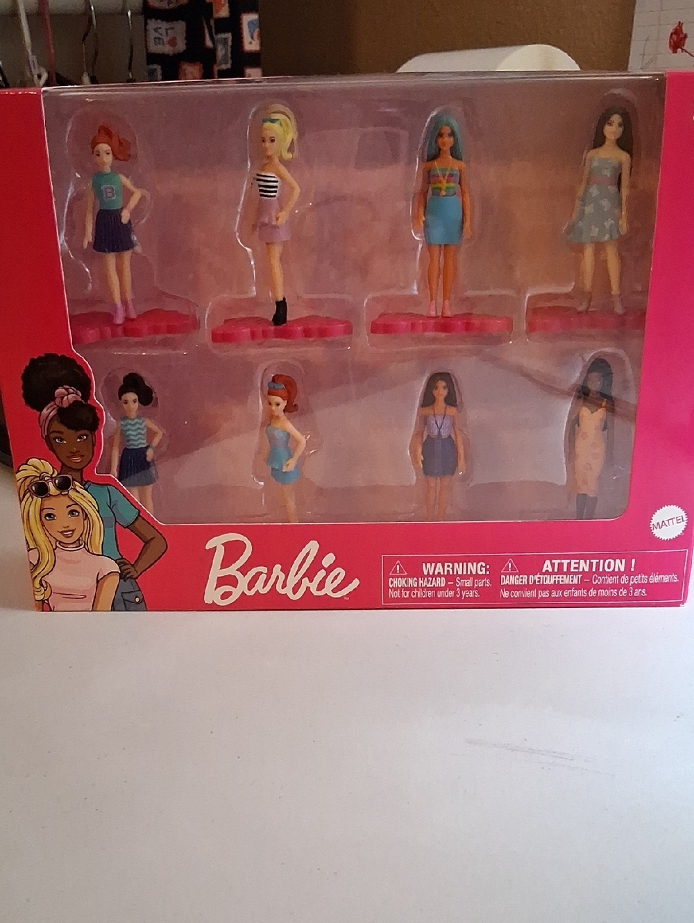 New Barbie Pink Red Multi-Color Mini Doll Set